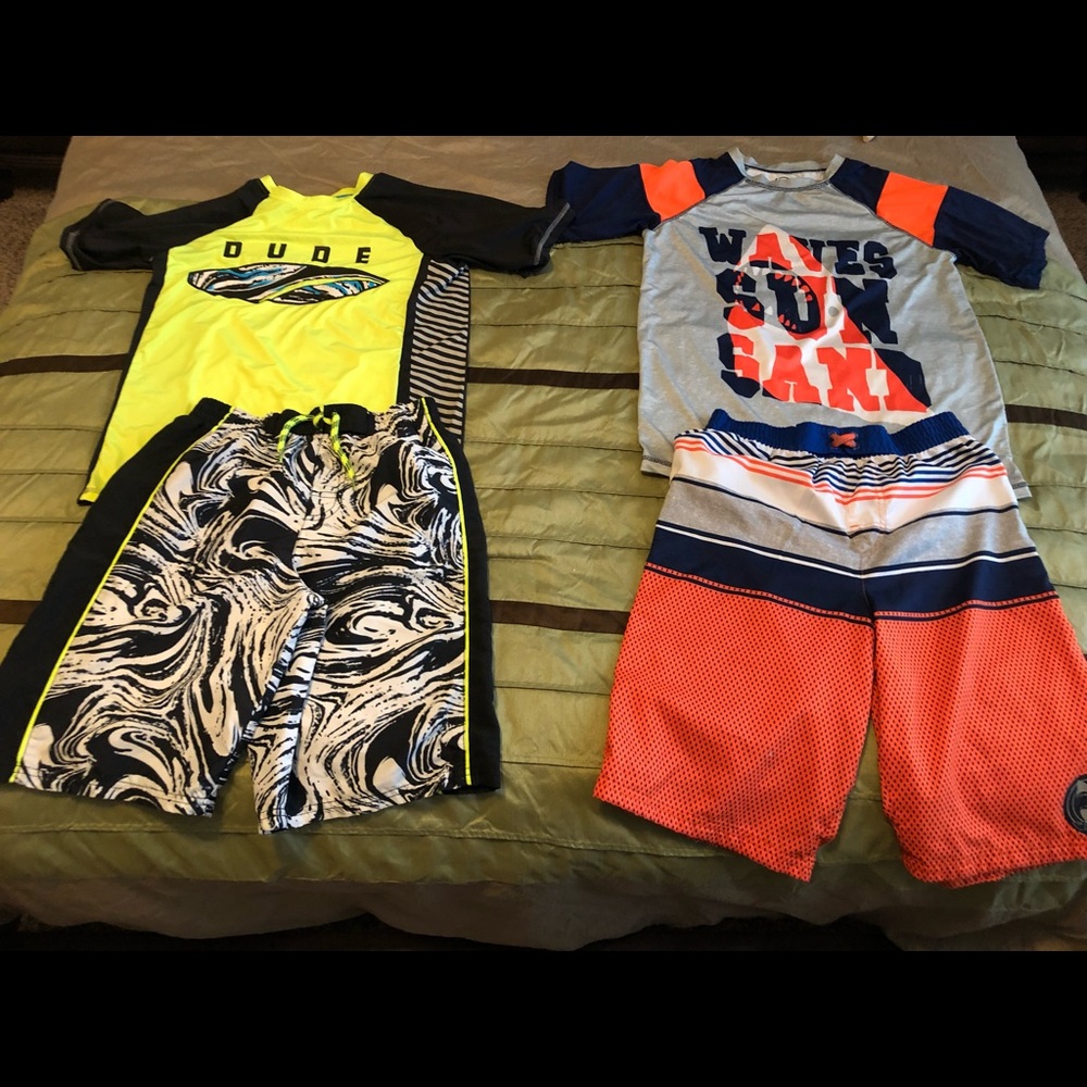 2 - 2 piece boys swim trunk sets